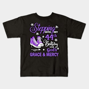 Stepping Into My 44th Birthday With God's Grace & Mercy Bday Kids T-Shirt